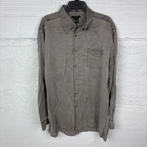 MARTIN GORDON Men's Gray Button-Up  cotton silk Shirt size XL